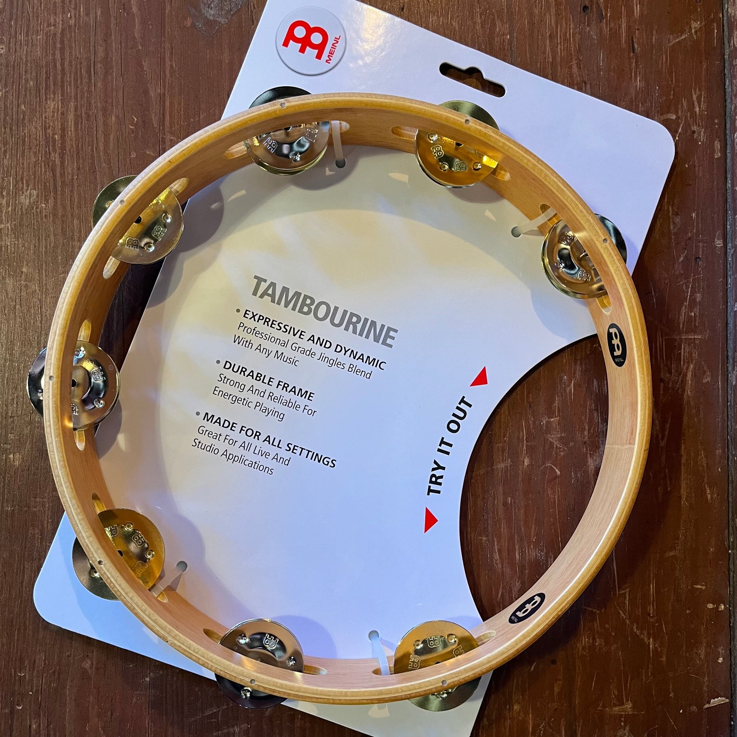 Meinl Traditional Wood Tambourine, Nickel Plated - 10"