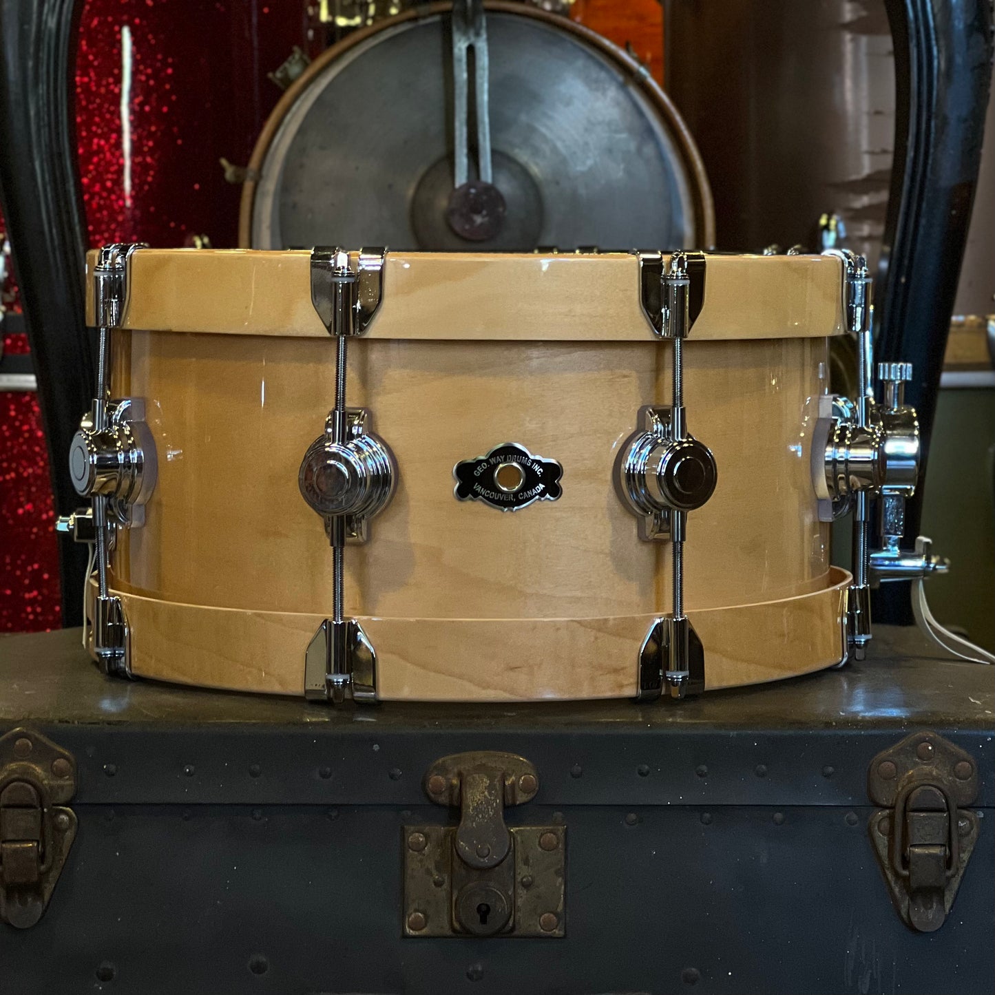 NEW George Way 6.5x14 Aristocrat Studio Model in Gloss Natural with Metalwood Hoops