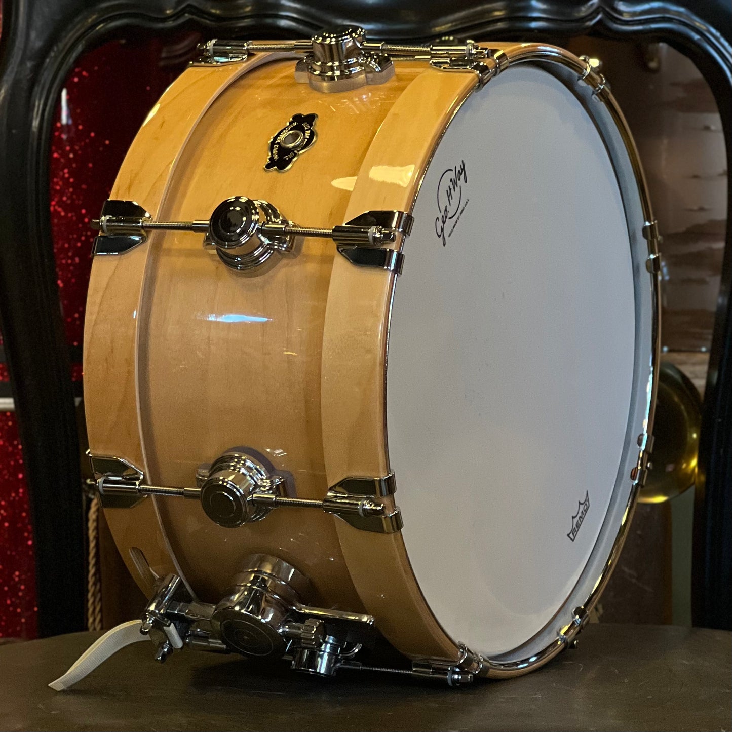 NEW George Way 6.5x14 Aristocrat Studio Model in Gloss Natural with Metalwood Hoops