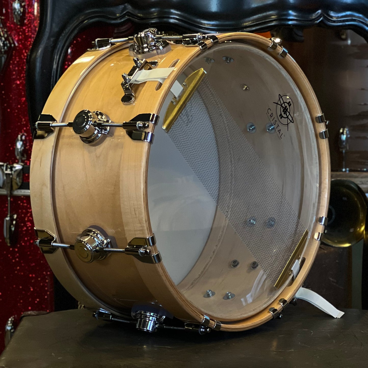 NEW George Way 6.5x14 Aristocrat Studio Model in Gloss Natural with Metalwood Hoops