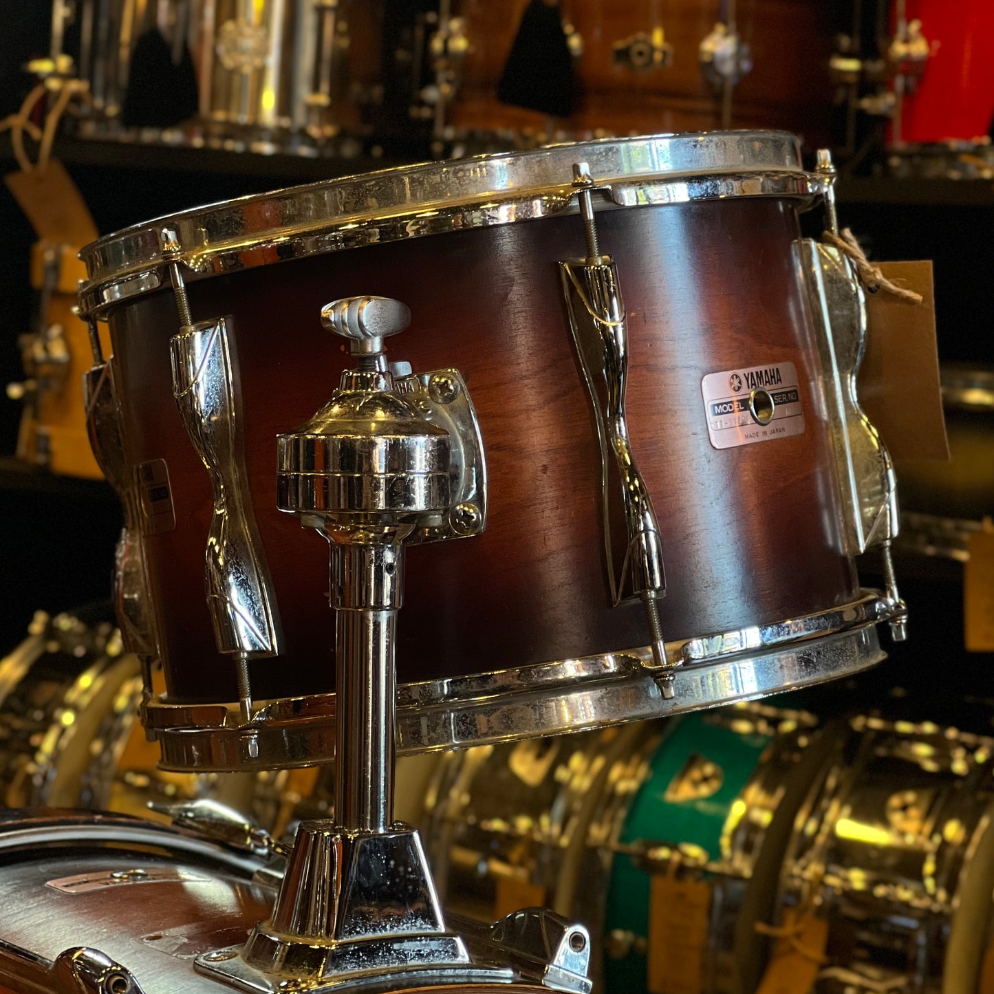 VINTAGE 1980's Yamaha Recording Custom Bop Outfit in Matte Cherry Burst - 14x18, 8x12, 14x14