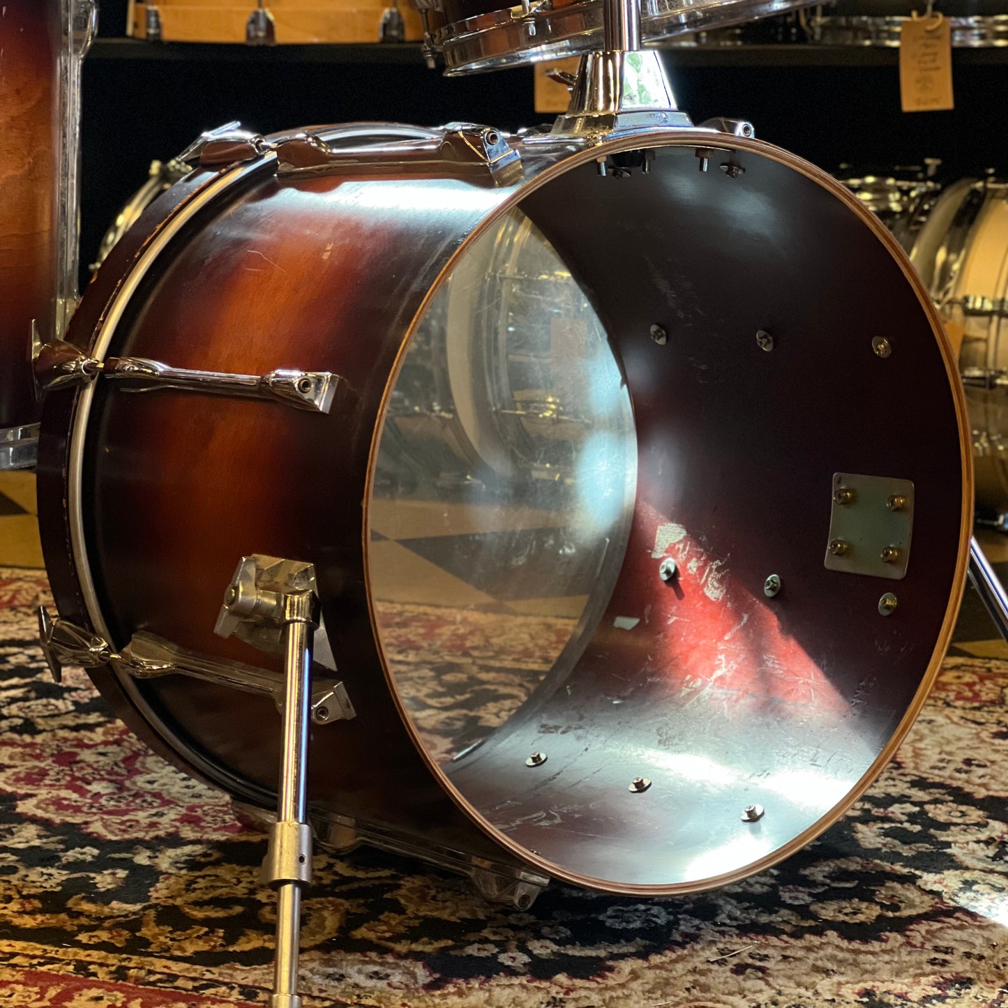 VINTAGE 1980's Yamaha Recording Custom Bop Outfit in Matte Cherry Burst - 14x18, 8x12, 14x14
