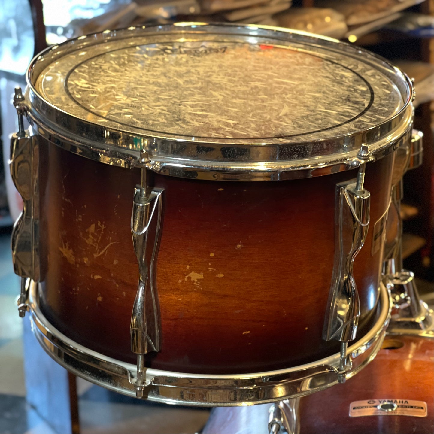 VINTAGE 1980's Yamaha Recording Custom Bop Outfit in Matte Cherry Burst - 14x18, 8x12, 14x14