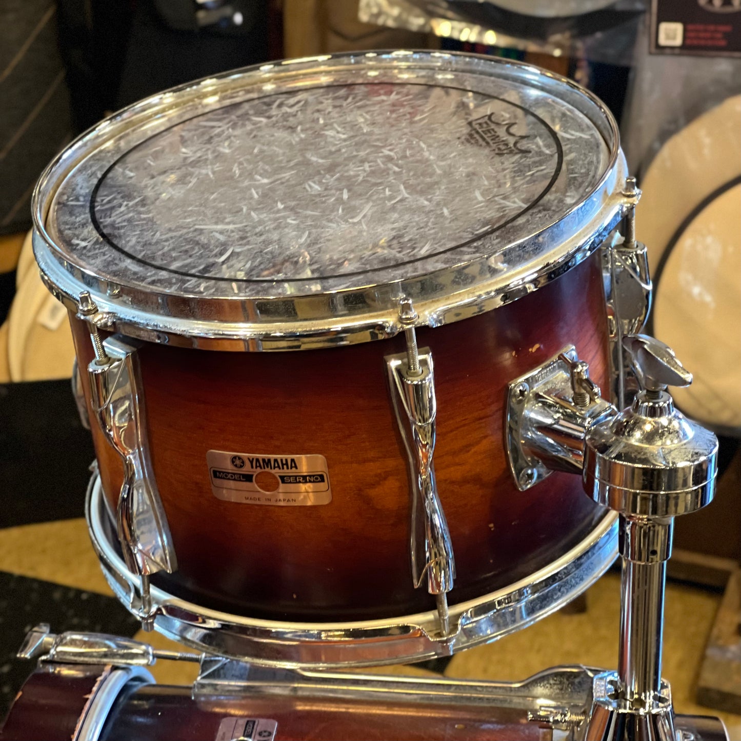 VINTAGE 1980's Yamaha Recording Custom Bop Outfit in Matte Cherry Burst - 14x18, 8x12, 14x14