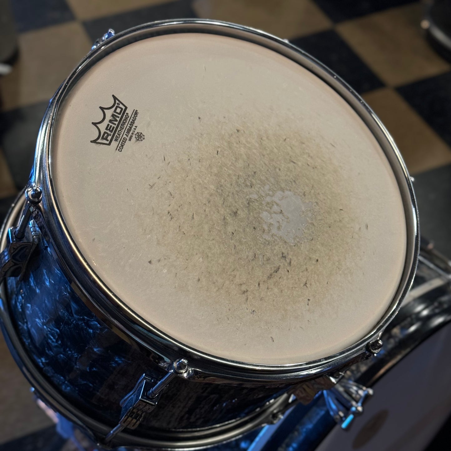 VINTAGE 1969 Ludwig Club Date "Downbeat" Outfit in Black Diamond Pearl - 14x20, 8x12, 14x14