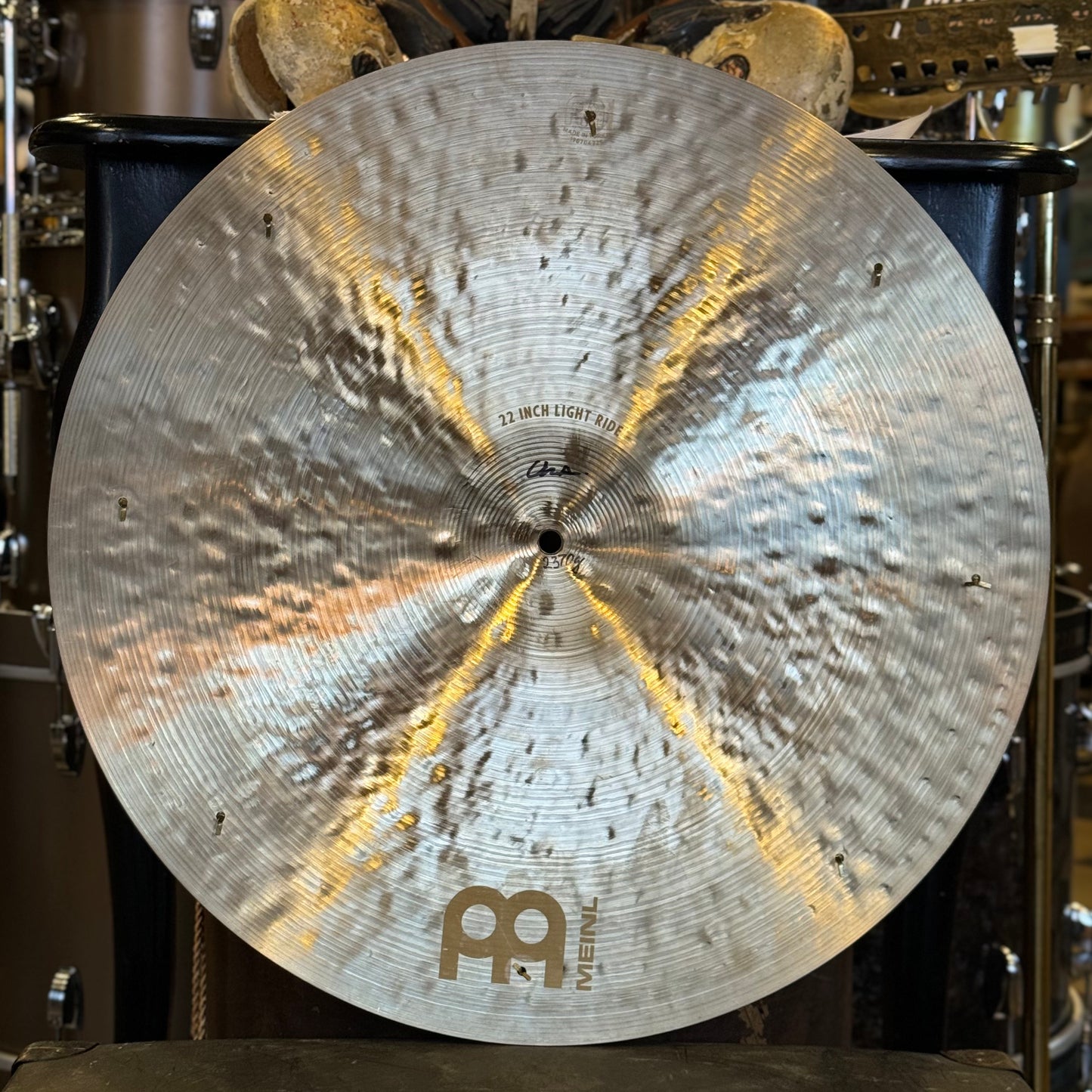 USED Meinl 22" Byzance Foundry Reserve Light Ride Cymbal w/ Eight Rivets - 2370g