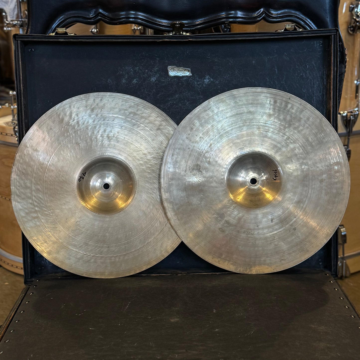 VINTAGE 1940's A. Zildjian 13" First Stamp Hi-Hats - 430/446g