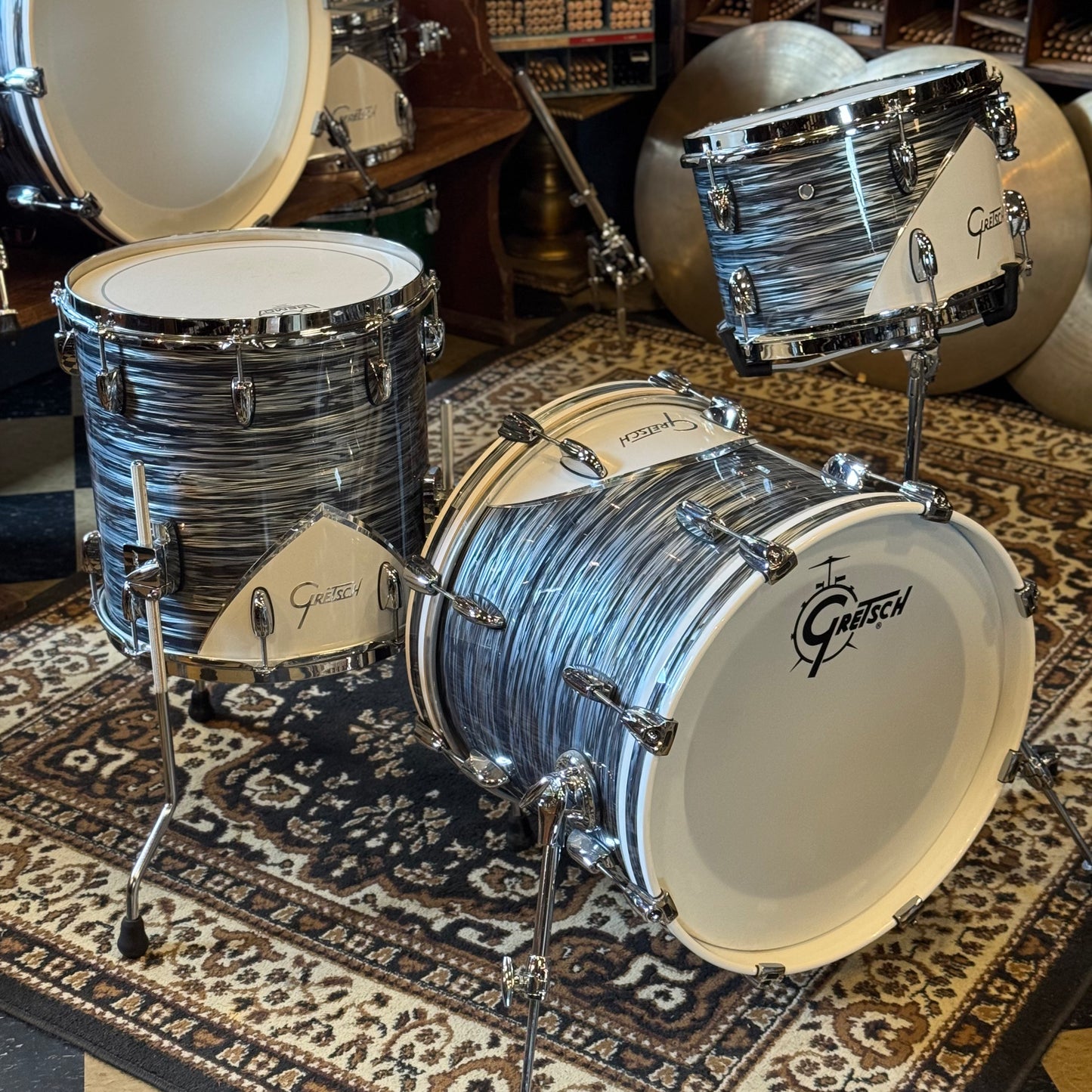 USED Gretsch Renown Bop Outfit in Silver Oyster Pearl - 14x18, 8x12, 14x14