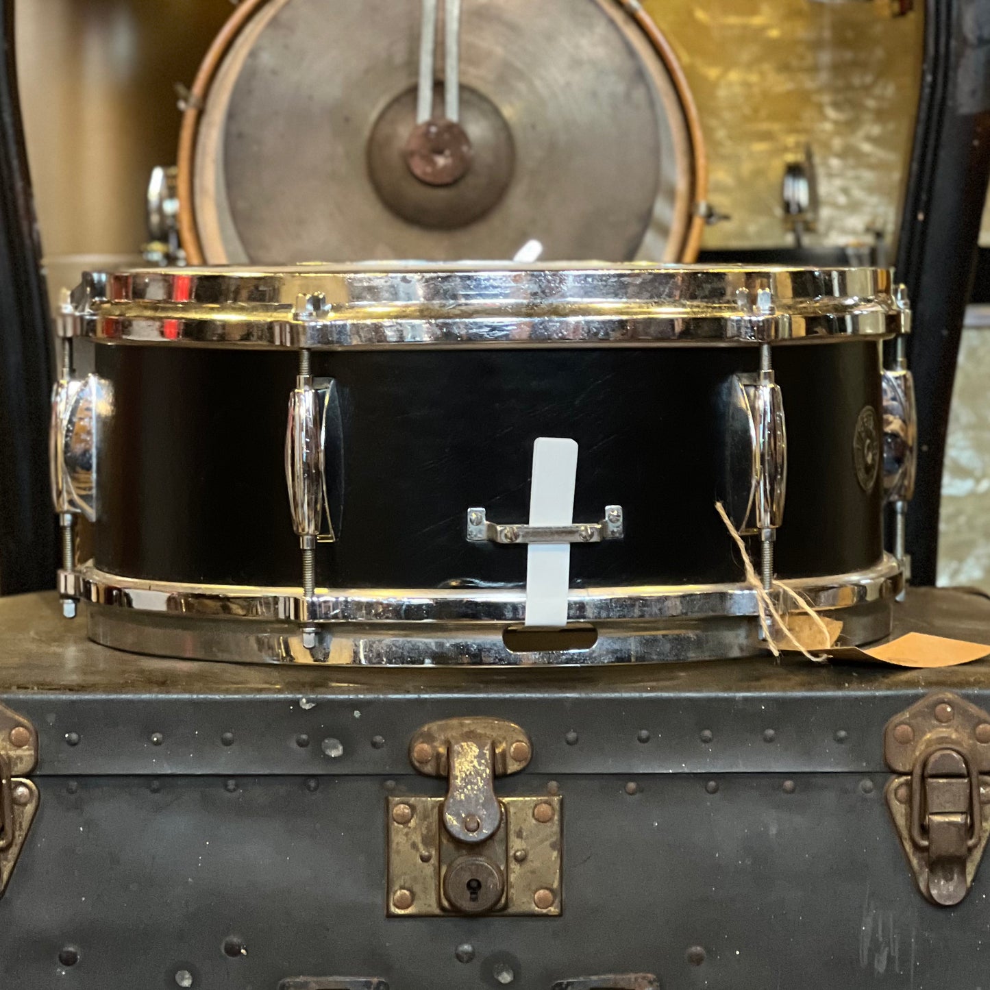 VINTAGE 1960's Gretsch 5.5x14 Renown Model Snare Drum in Black Leatherette