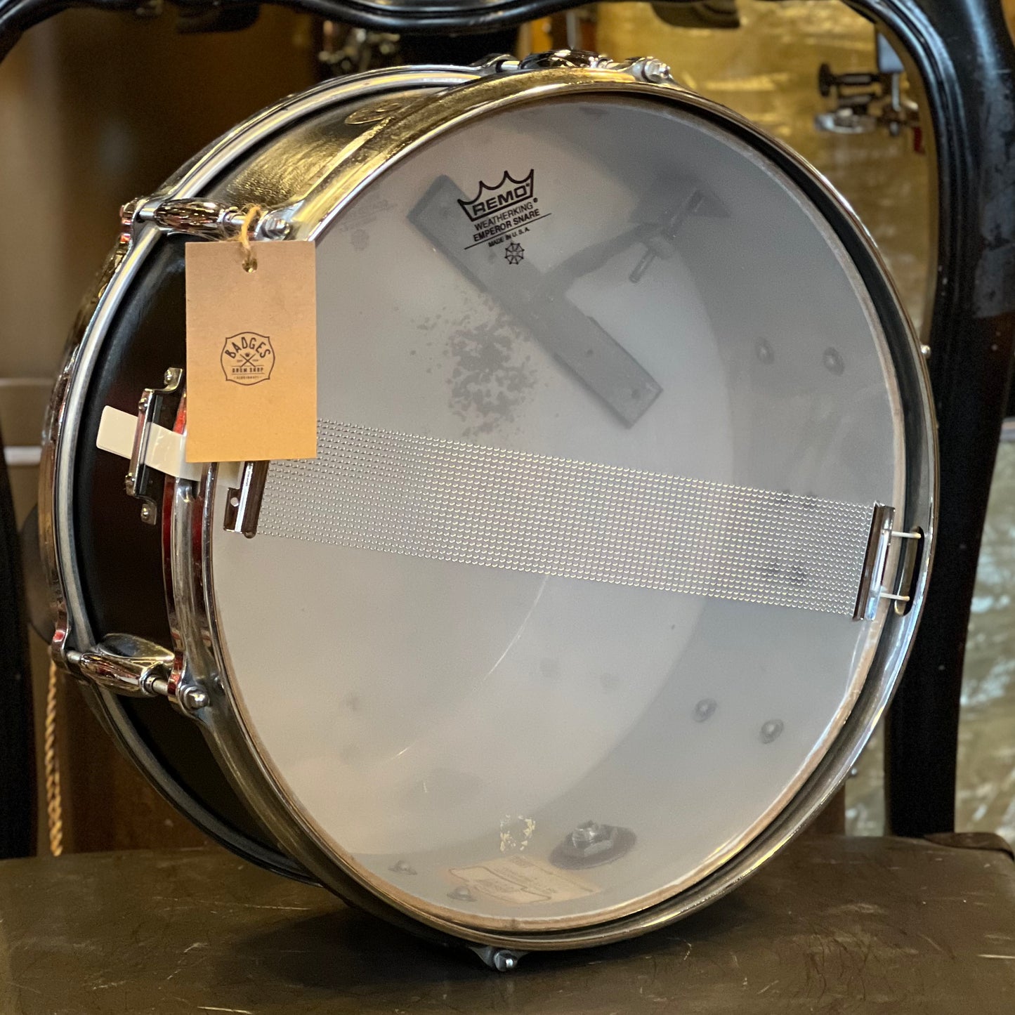 VINTAGE 1960's Gretsch 5.5x14 Renown Model Snare Drum in Black Leatherette