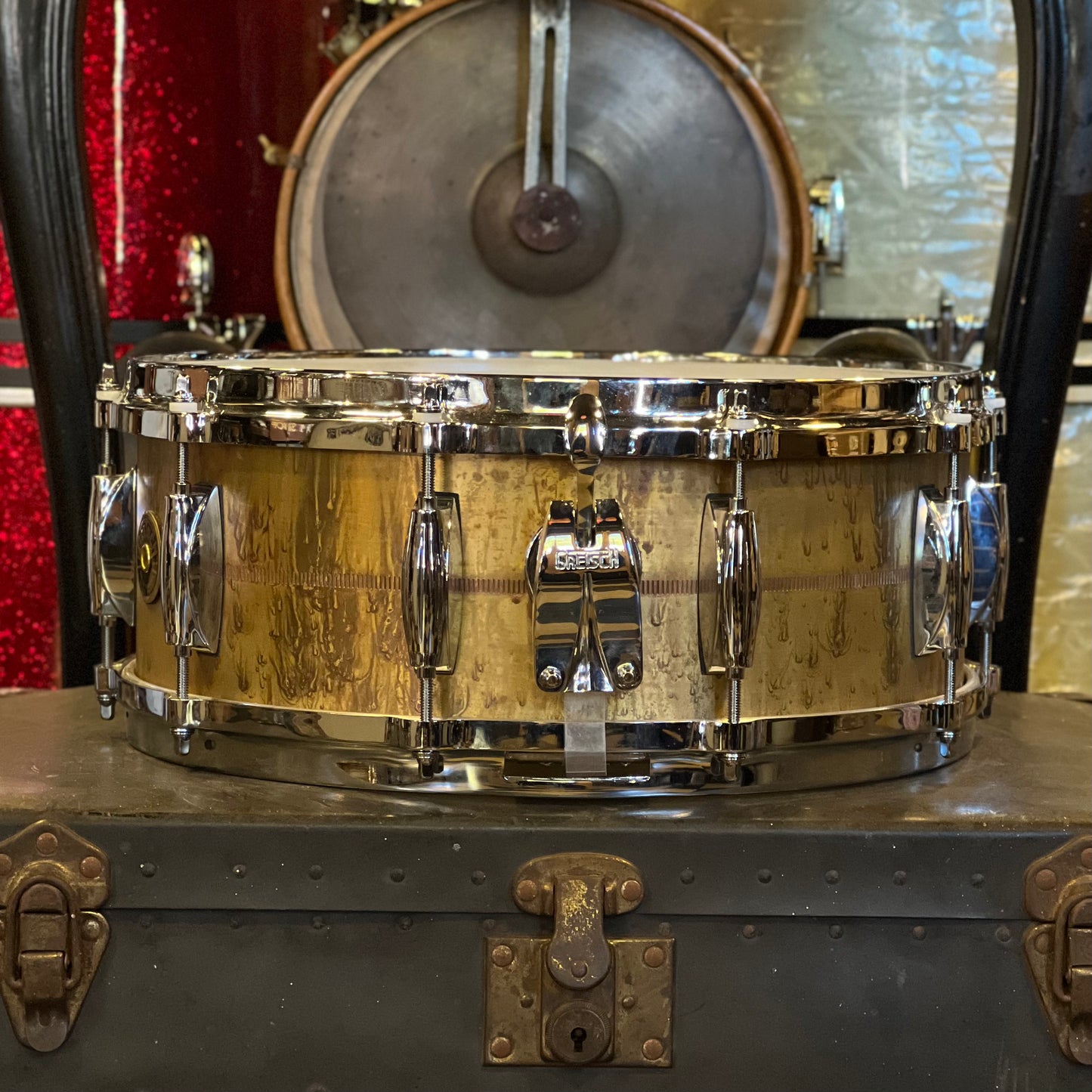 USED Gretsch 5.5x14 Keith Carlock Signature Brass Snare Drum