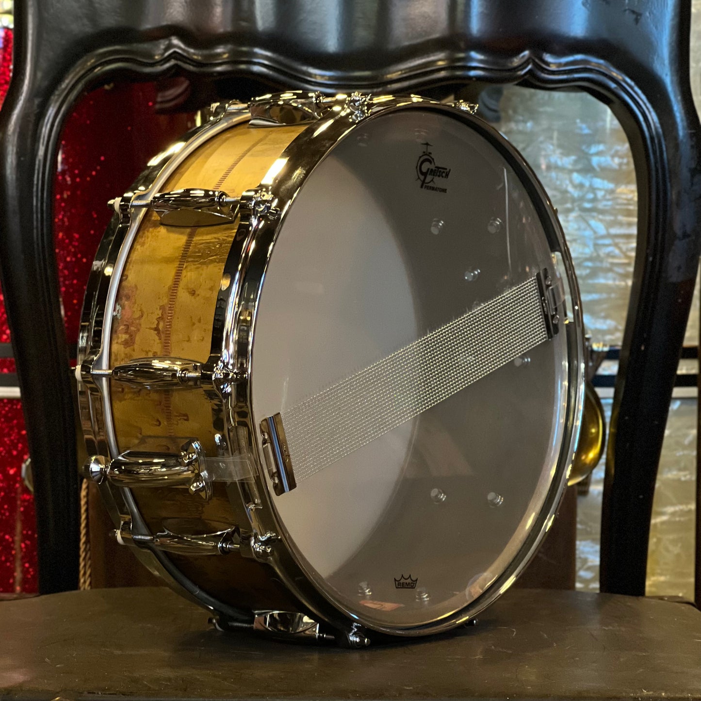 USED Gretsch 5.5x14 Keith Carlock Signature Brass Snare Drum