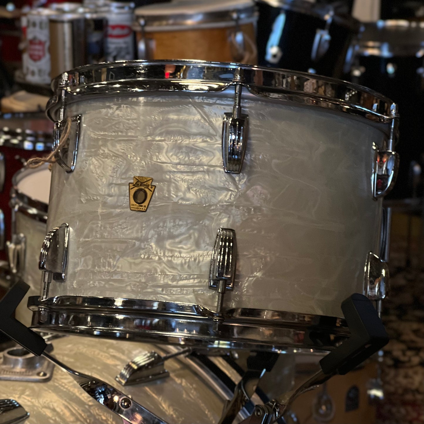VINTAGE 1964 Ludwig "Classic" Outfit in White Marine Pearl - 14x22, 8x12, 16x16