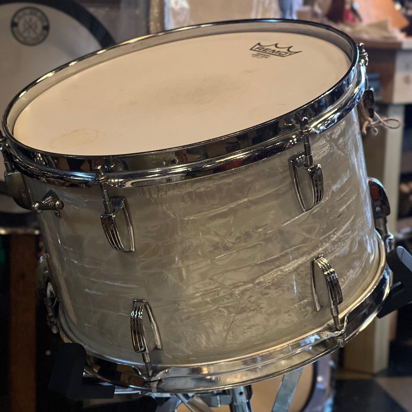 VINTAGE 1964 Ludwig "Classic" Outfit in White Marine Pearl - 14x22, 8x12, 16x16