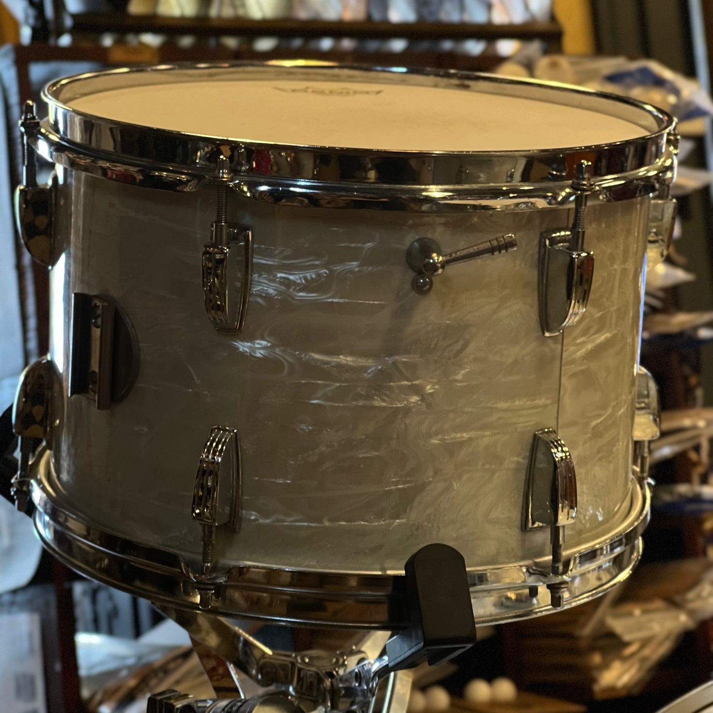 VINTAGE 1964 Ludwig "Classic" Outfit in White Marine Pearl - 14x22, 8x12, 16x16