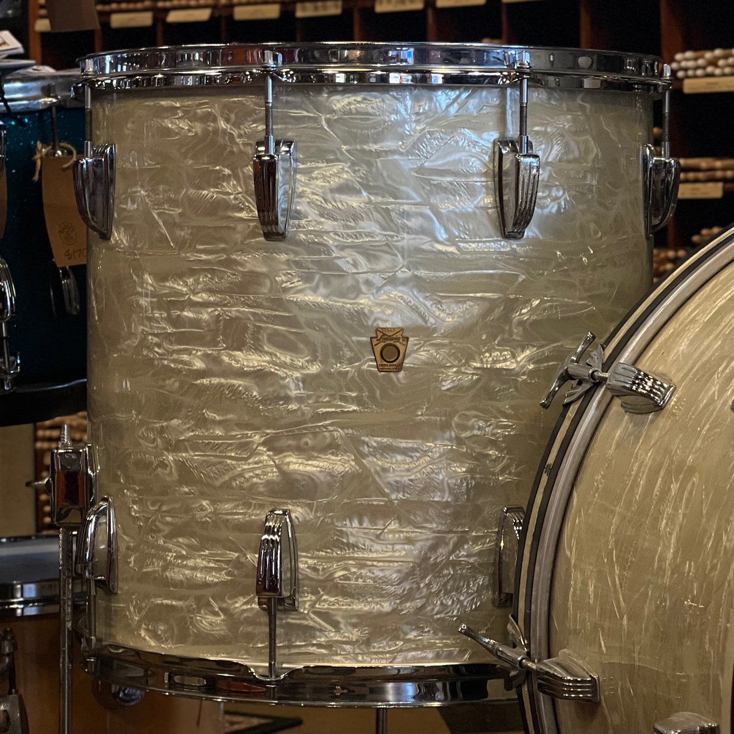 VINTAGE 1964 Ludwig "Classic" Outfit in White Marine Pearl - 14x22, 8x12, 16x16