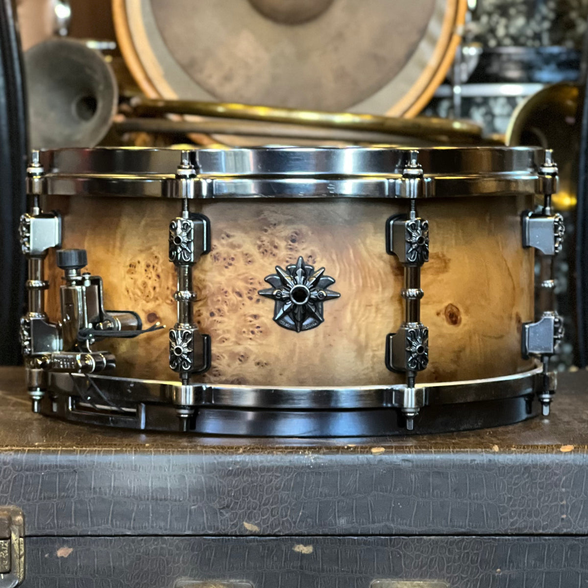 USED Tama 6x13 Warlord Limited Edition Mappa Burl Snare Drum Badges
