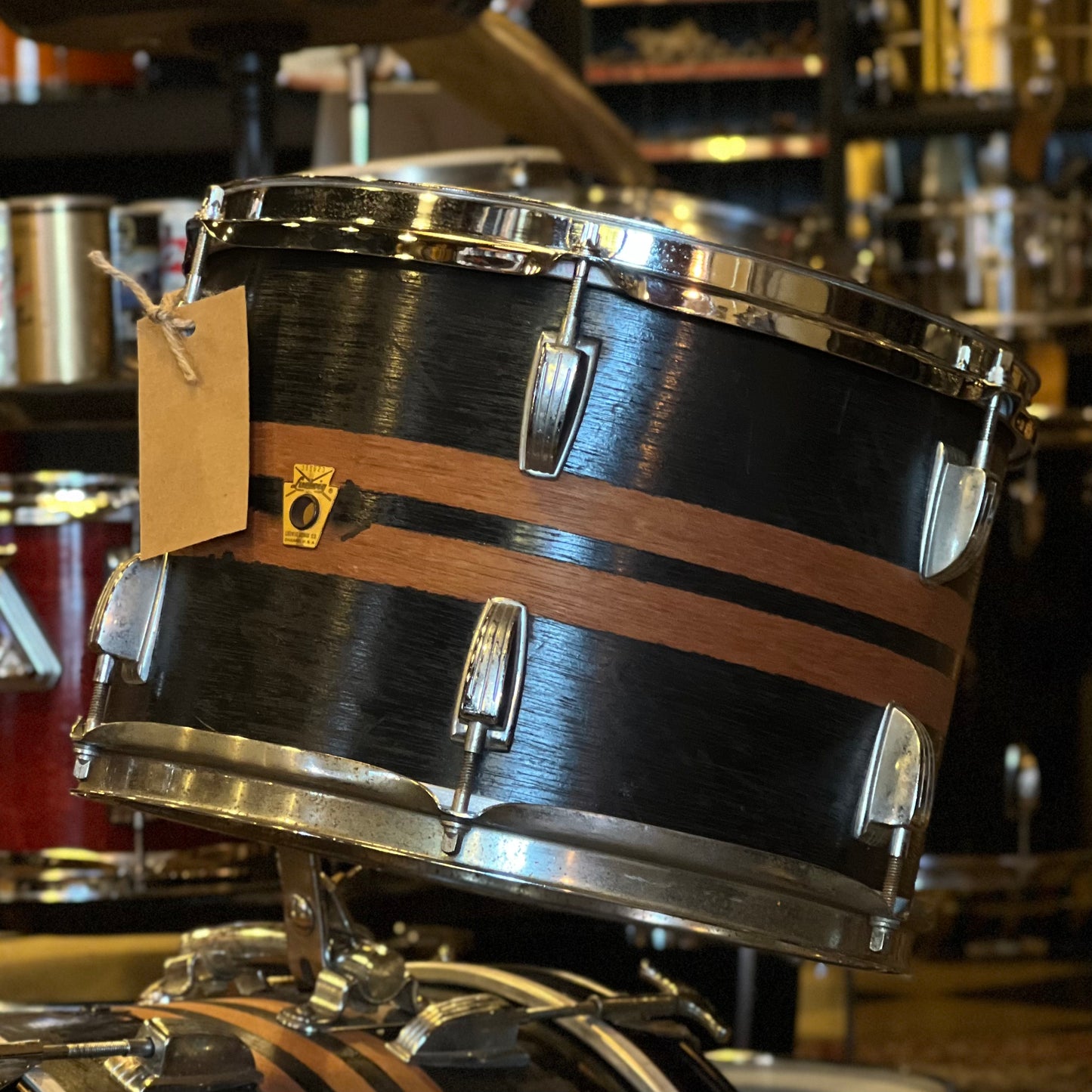 VINTAGE 1960's Ludwig "Jazzette" Two Piece in Red Stripes - 12x18, 8x12.