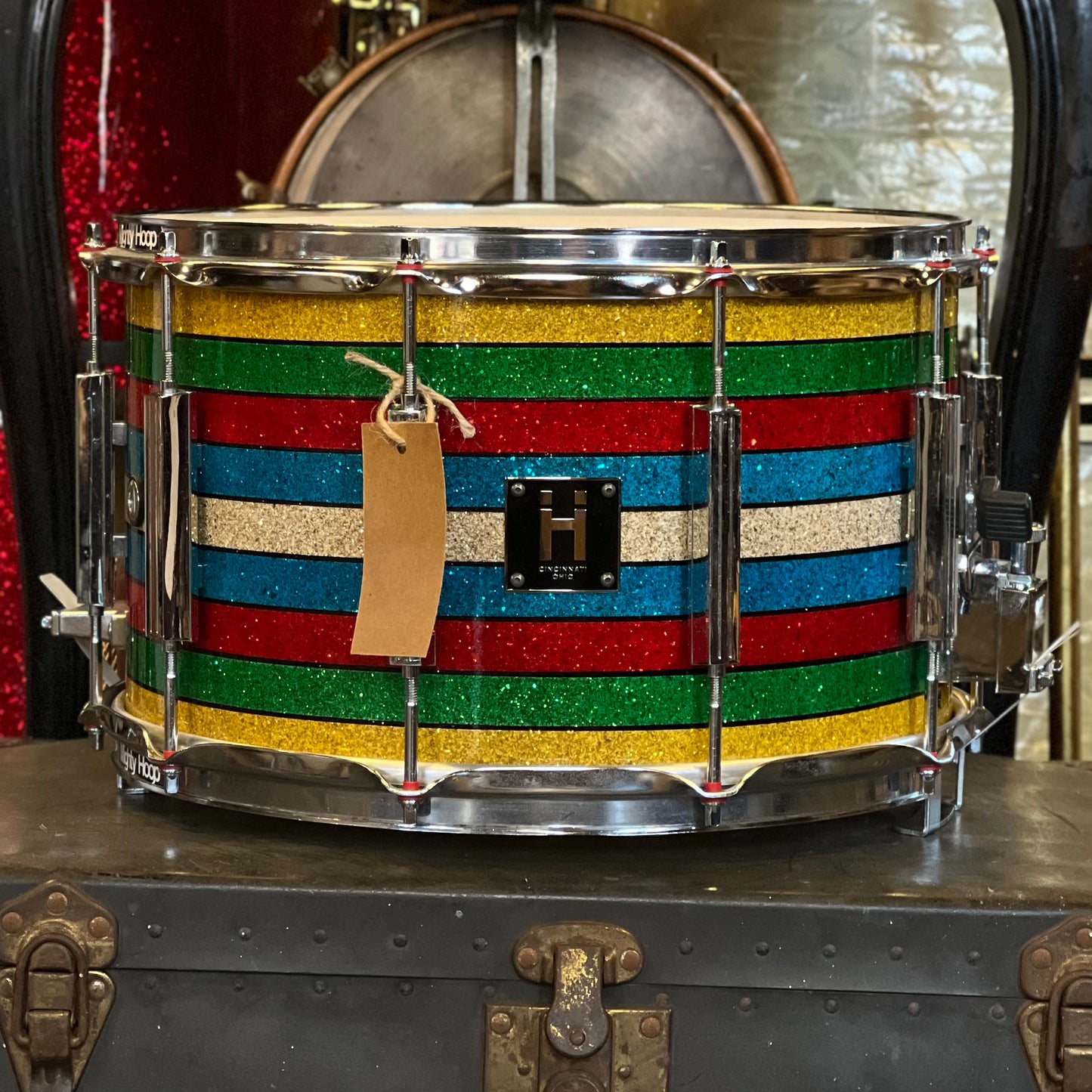 VINTAGE Handshake Drums 8x14 1980's Tama Refinished in Salesman Sparkle Glass Gloss