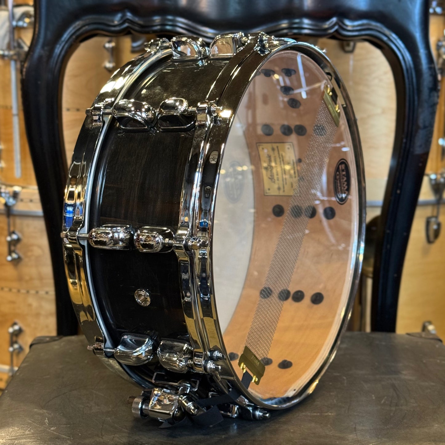 USED Tama 5.5x14 Starclassic Maple Snare Drum in Transparent Black Lacquer