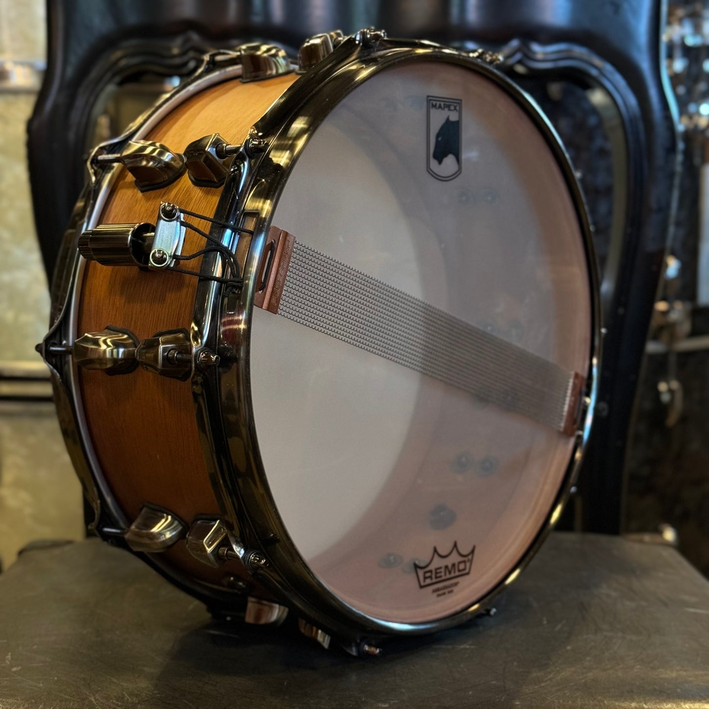 USED Mapex 6x14 Black Panther Design Lab Heartbreaker Snare Drum in Natural Satin