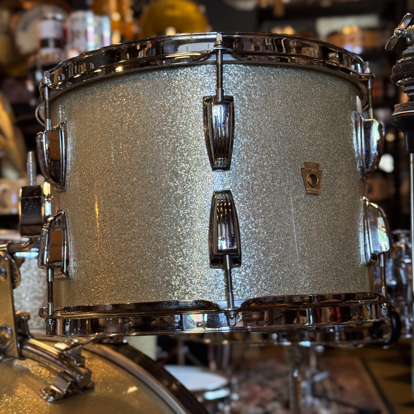 VINTAGE 1960's Ludwig Classic Outfit in Silver Sparkle w/ LM400 Supraphonic - 14x22, 9x13, 16x16, 5x14
