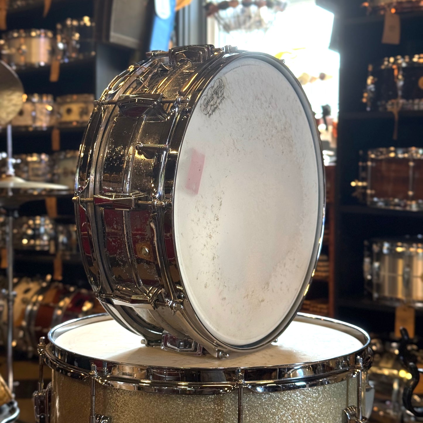 VINTAGE 1960's Ludwig Classic Outfit in Silver Sparkle w/ LM400 Supraphonic - 14x22, 9x13, 16x16, 5x14