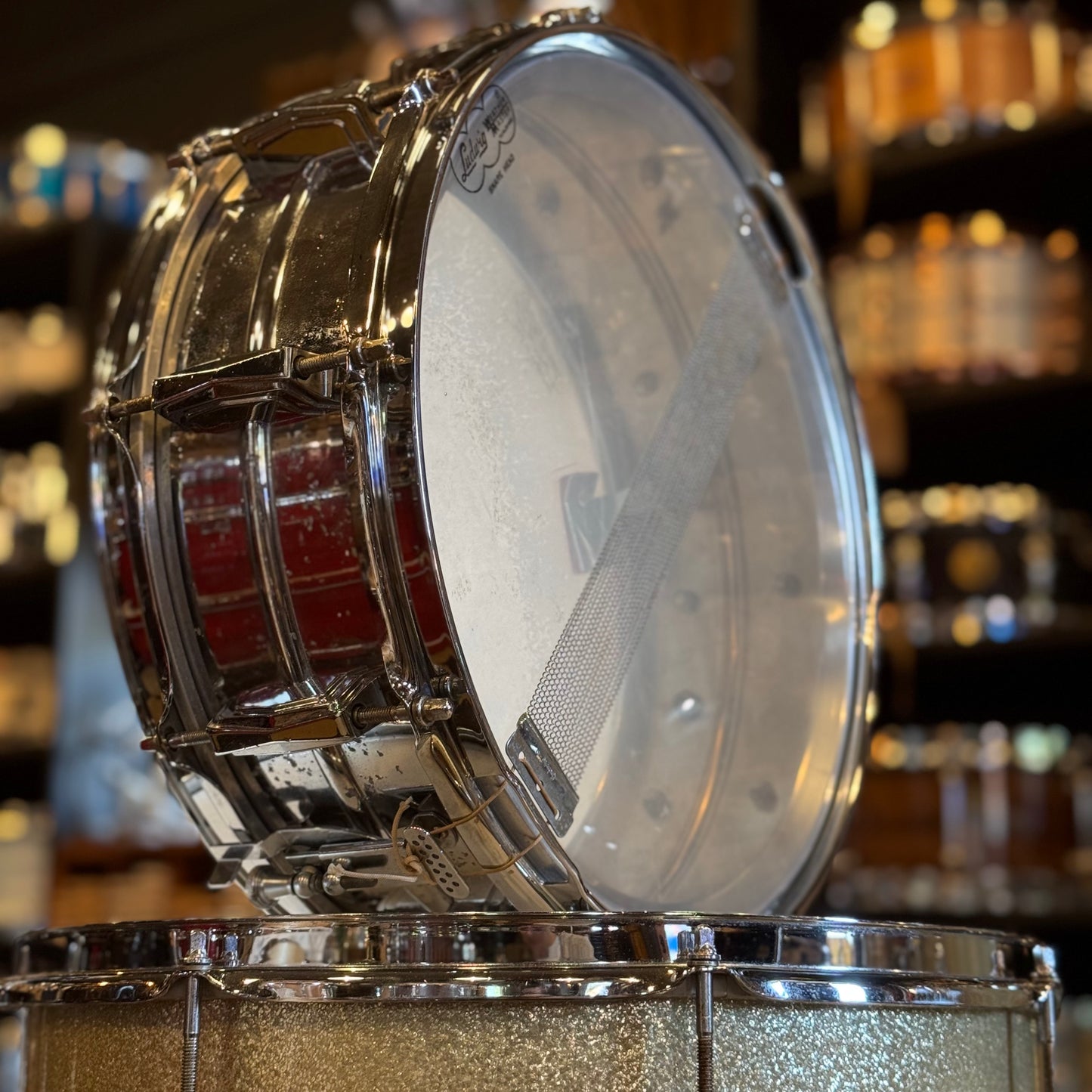 VINTAGE 1960's Ludwig Classic Outfit in Silver Sparkle w/ LM400 Supraphonic - 14x22, 9x13, 16x16, 5x14