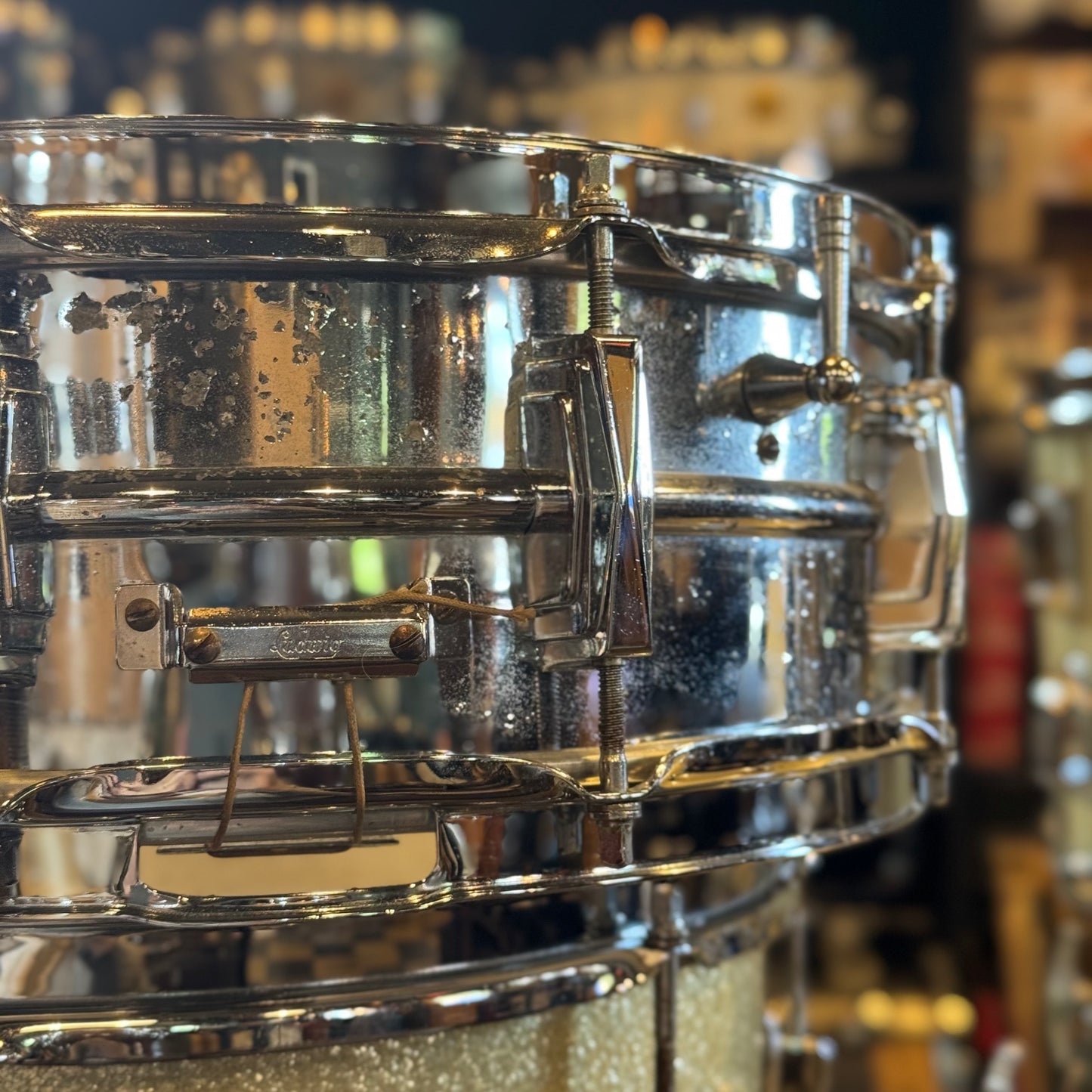 VINTAGE 1960's Ludwig Classic Outfit in Silver Sparkle w/ LM400 Supraphonic - 14x22, 9x13, 16x16, 5x14