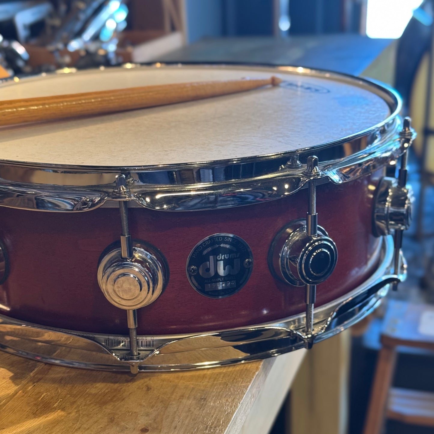 USED DW 2002 Pre-Collectors 5x14 Snare Drum in Satin Tobacco