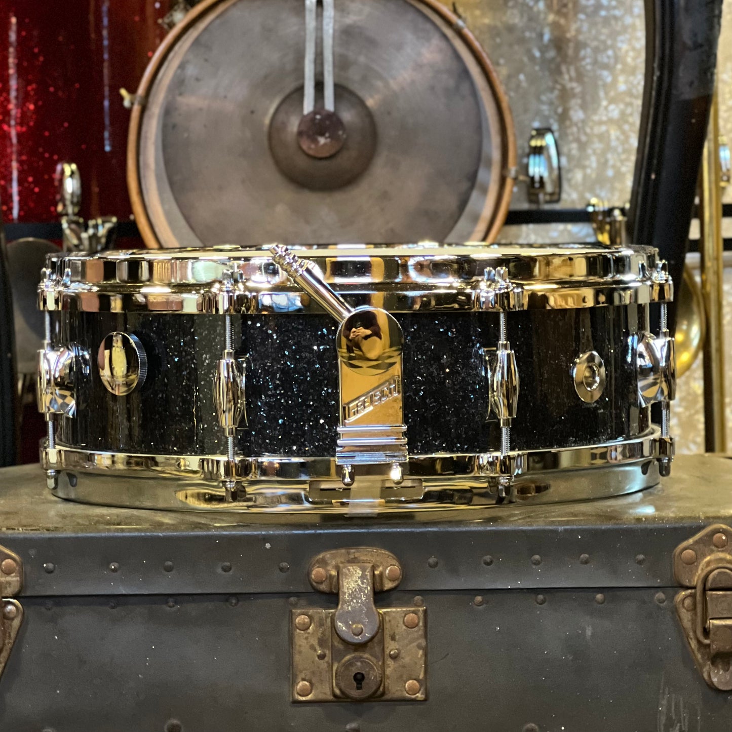 NEW Gretsch 4.5x14 USA Custom Snare Drum in Black Glass with Tone Control & Micro Sensitive