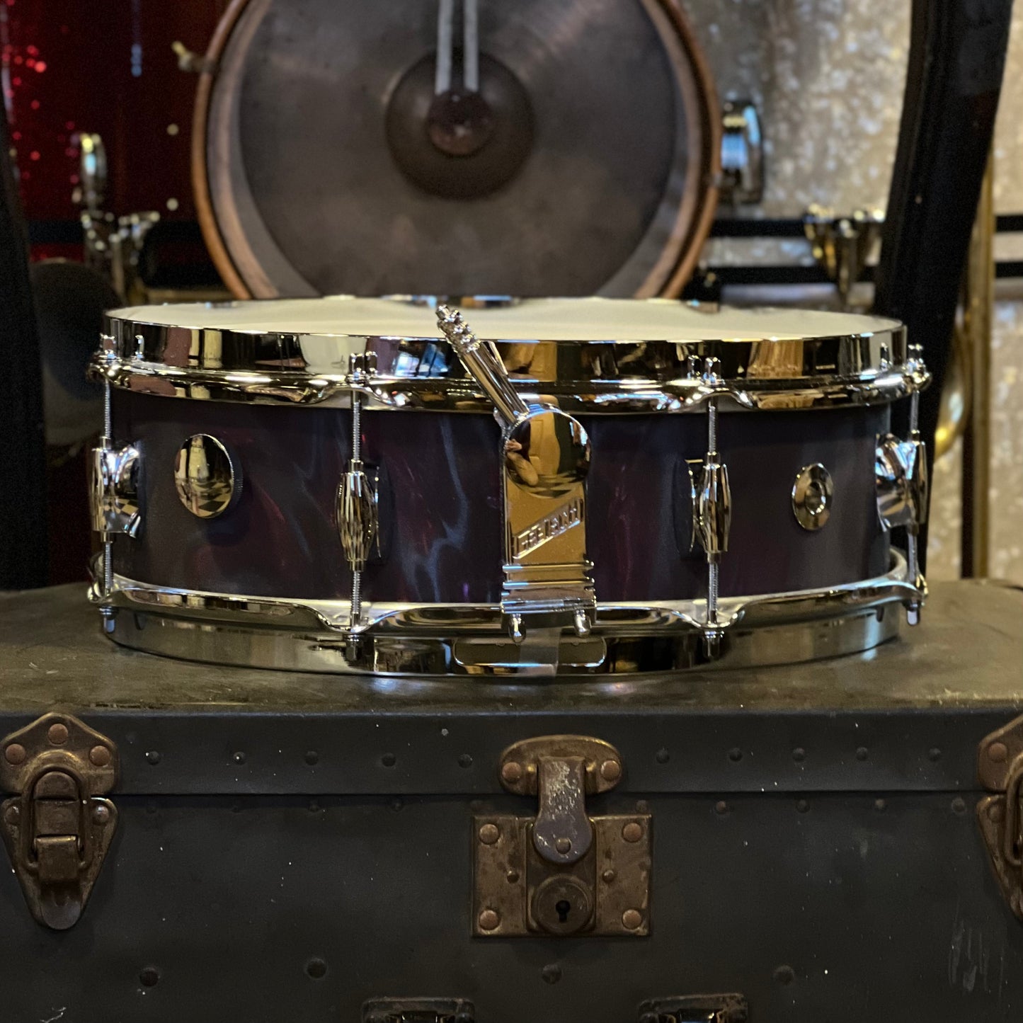 NEW Gretsch 4.5x14 Broadkaster Snare Drum in Black Satin Flame with Tone Control & Micro Sensitive