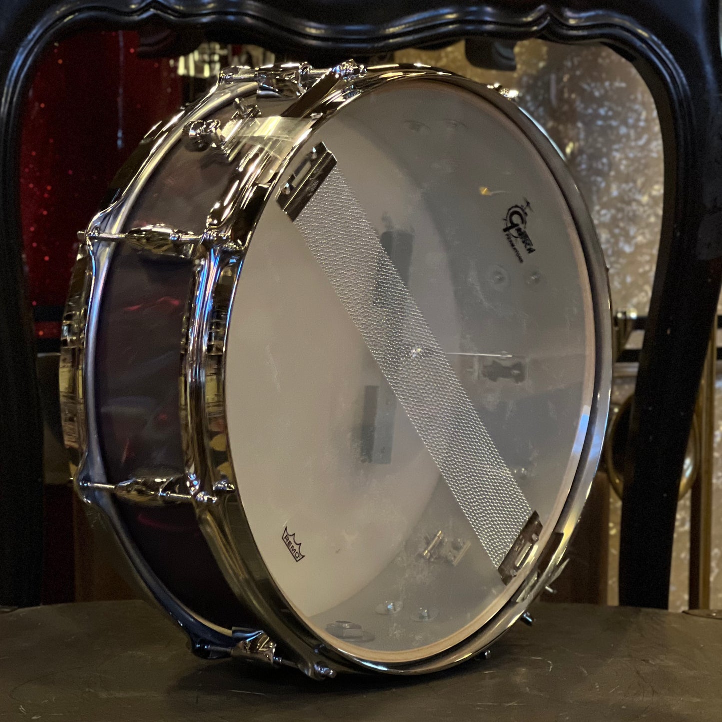 NEW Gretsch 4.5x14 Broadkaster Snare Drum in Black Satin Flame with Tone Control & Micro Sensitive