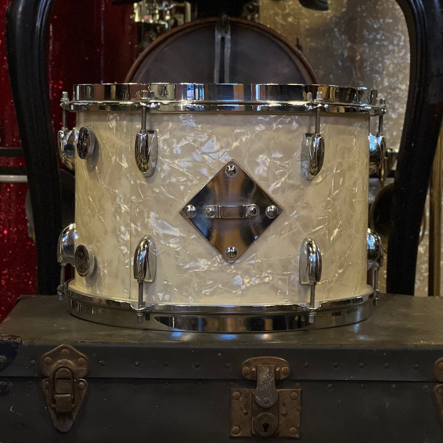 VINTAGE 1950's Gretsch 9x13 3ply "Broadkaster" Tom in White Marine Pearl