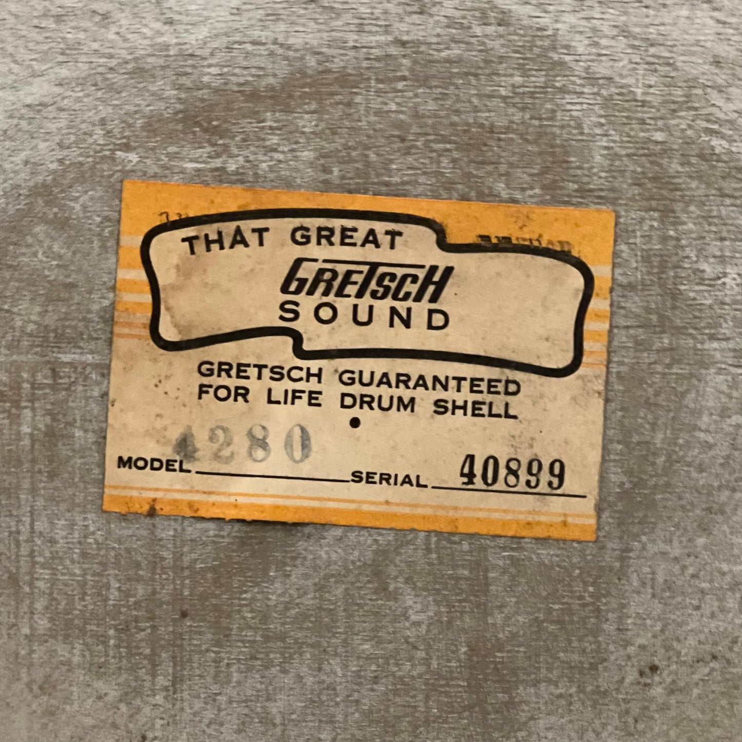 VINTAGE 1960's Gretsch 14x20 Semi-Pro Model Bass Drum in Black & Gold Duco