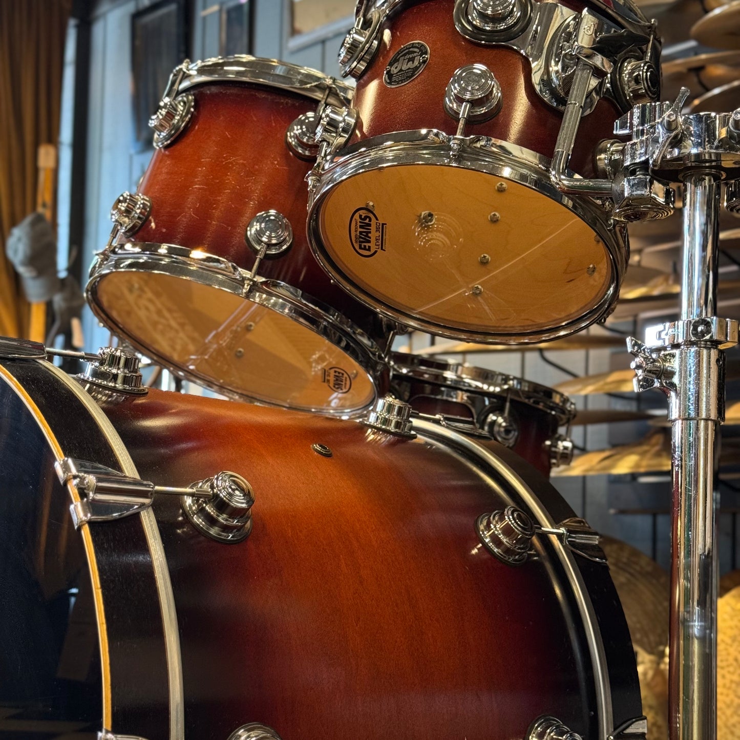 USED 2002 DW Pre-Collectors Series Drum Set in Tobacco Burst - 18x22, 8x10, 9x12, 11x14
