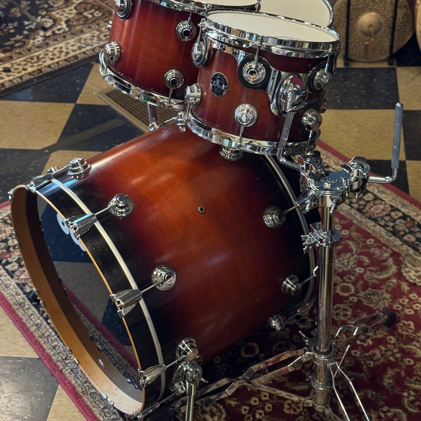 USED 2002 DW Pre-Collectors Series Drum Set in Tobacco Burst - 18x22, 8x10, 9x12, 11x14