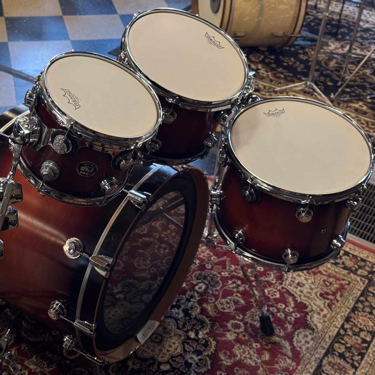 USED 2002 DW Pre-Collectors Series Drum Set in Tobacco Burst - 18x22, 8x10, 9x12, 11x14