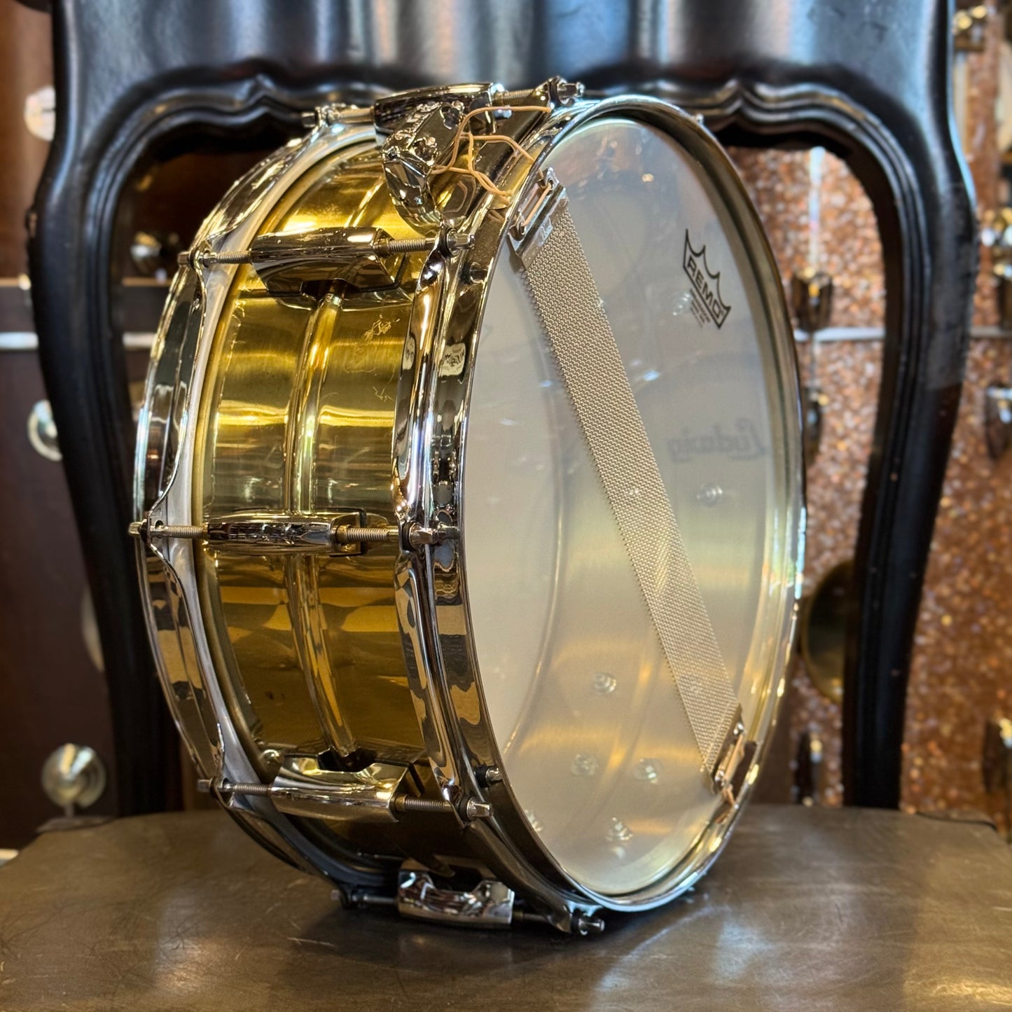 USED 90's Pearl 5.5x14 Brass Sensitone Snare Drum