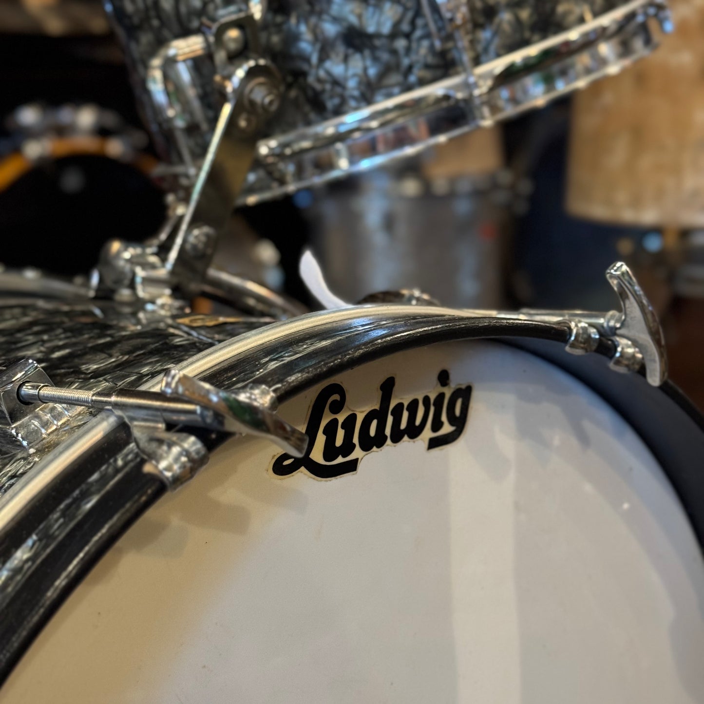 VINTAGE 1960's Ludwig Classic Outfit in Black Diamond Pearl - 14x20, 9x13, 16x16