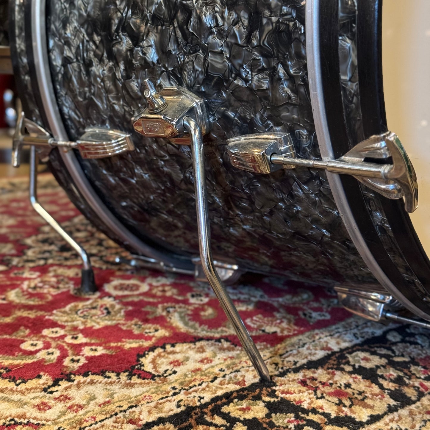 VINTAGE 1960's Ludwig Classic Outfit in Black Diamond Pearl - 14x20, 9x13, 16x16
