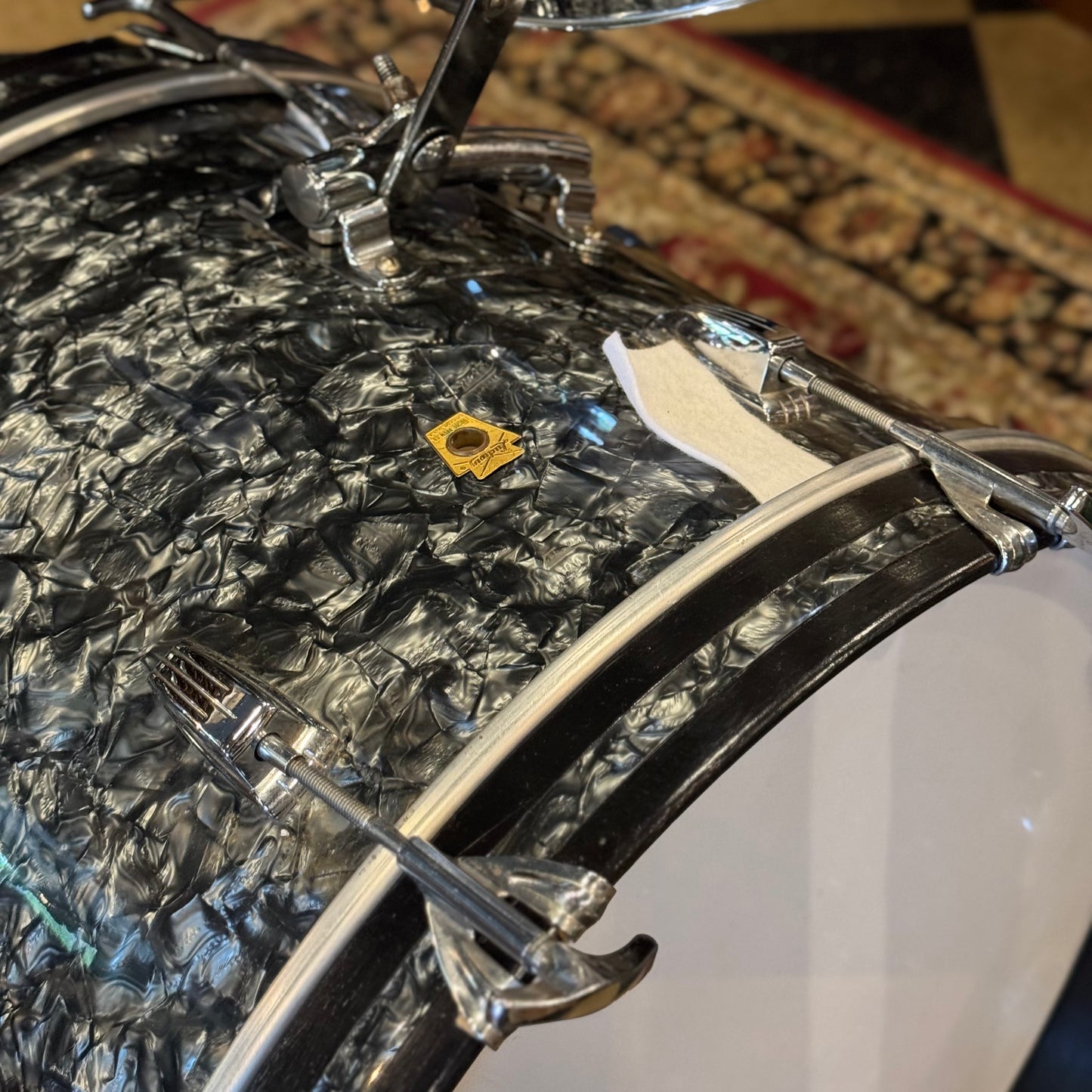 VINTAGE 1960's Ludwig Classic Outfit in Black Diamond Pearl - 14x20, 9x13, 16x16
