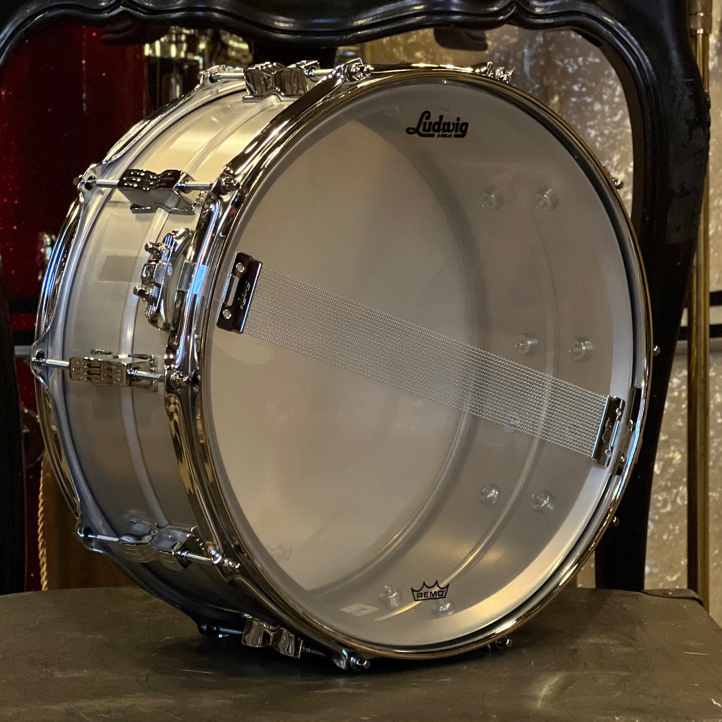 NEW Ludwig 6.5x14 Acrolite Brushed Aluminum Snare Drum w/ P86C Throw-Off