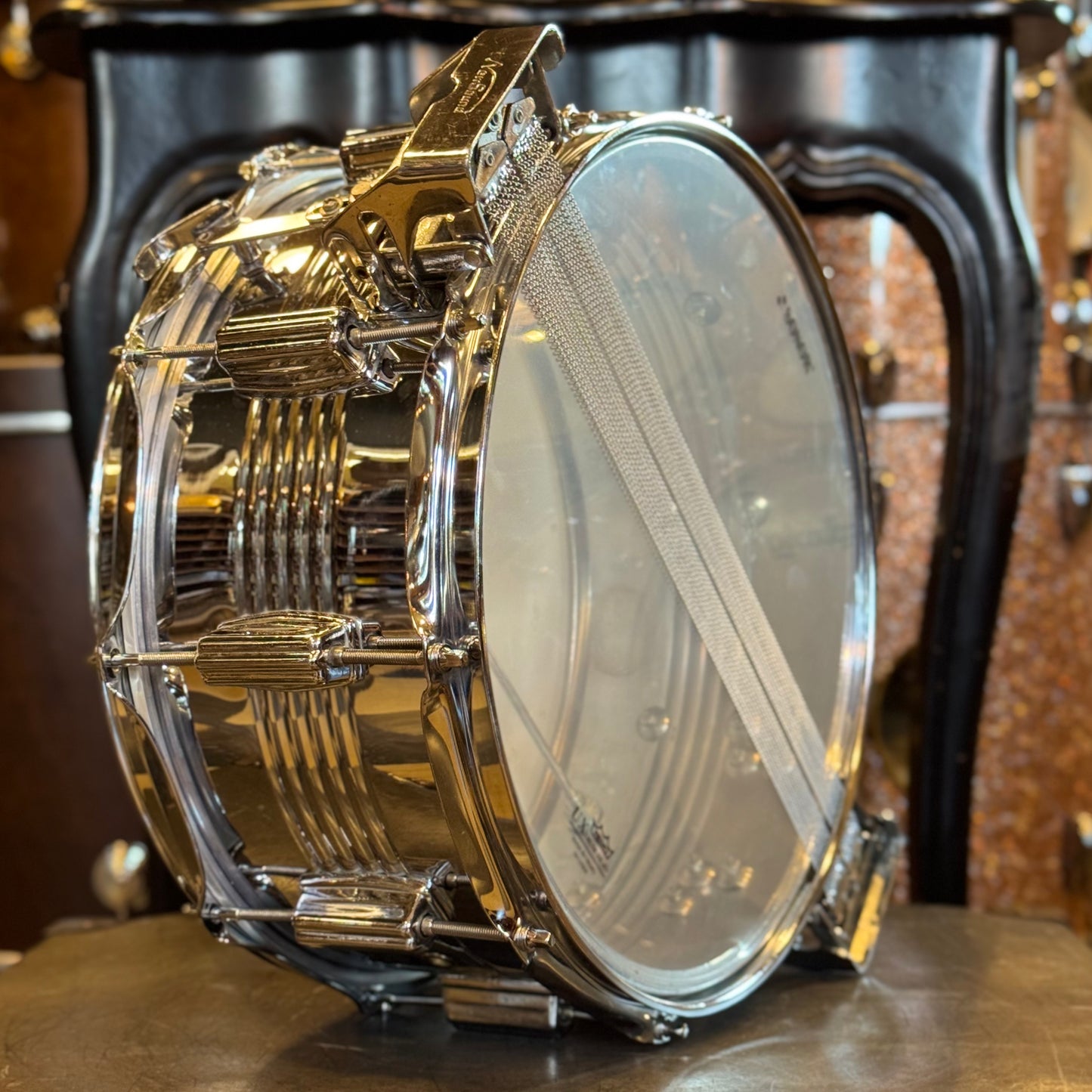 VINTAGE 1980's Gretsch 6.5x14 Blackhawk Steel Snare Drum