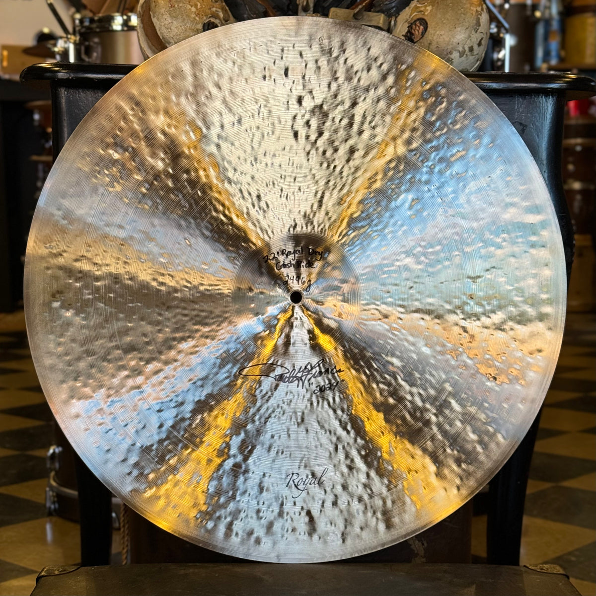 NEW Royal Cymbals 22" Royal Dry Style Crash Ride Cymbal 2496 Badges