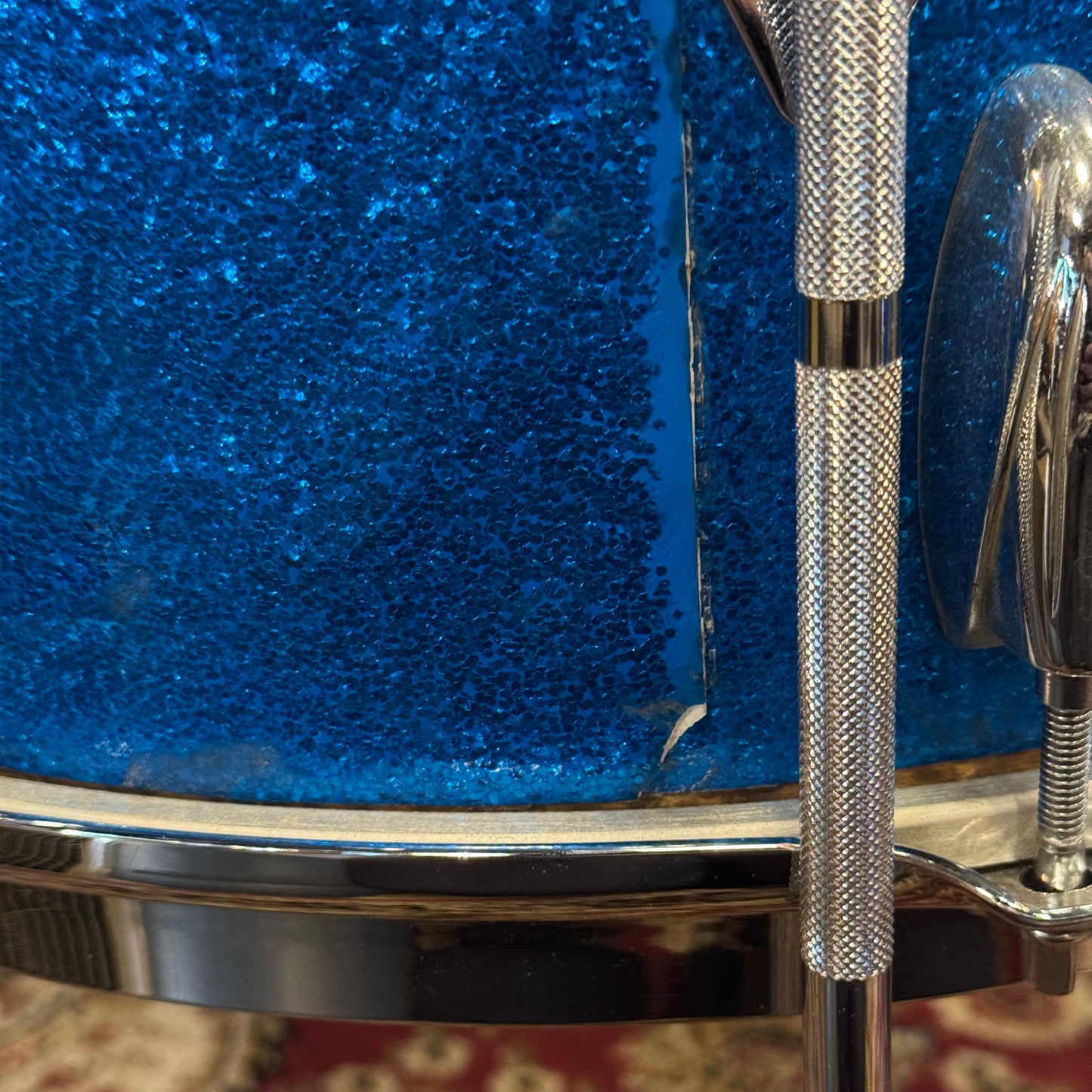 VINTAGE 1960s-70s Gretsch Name Band Outfit in Blue Sparkle - 14x20, 9x13, 16x16