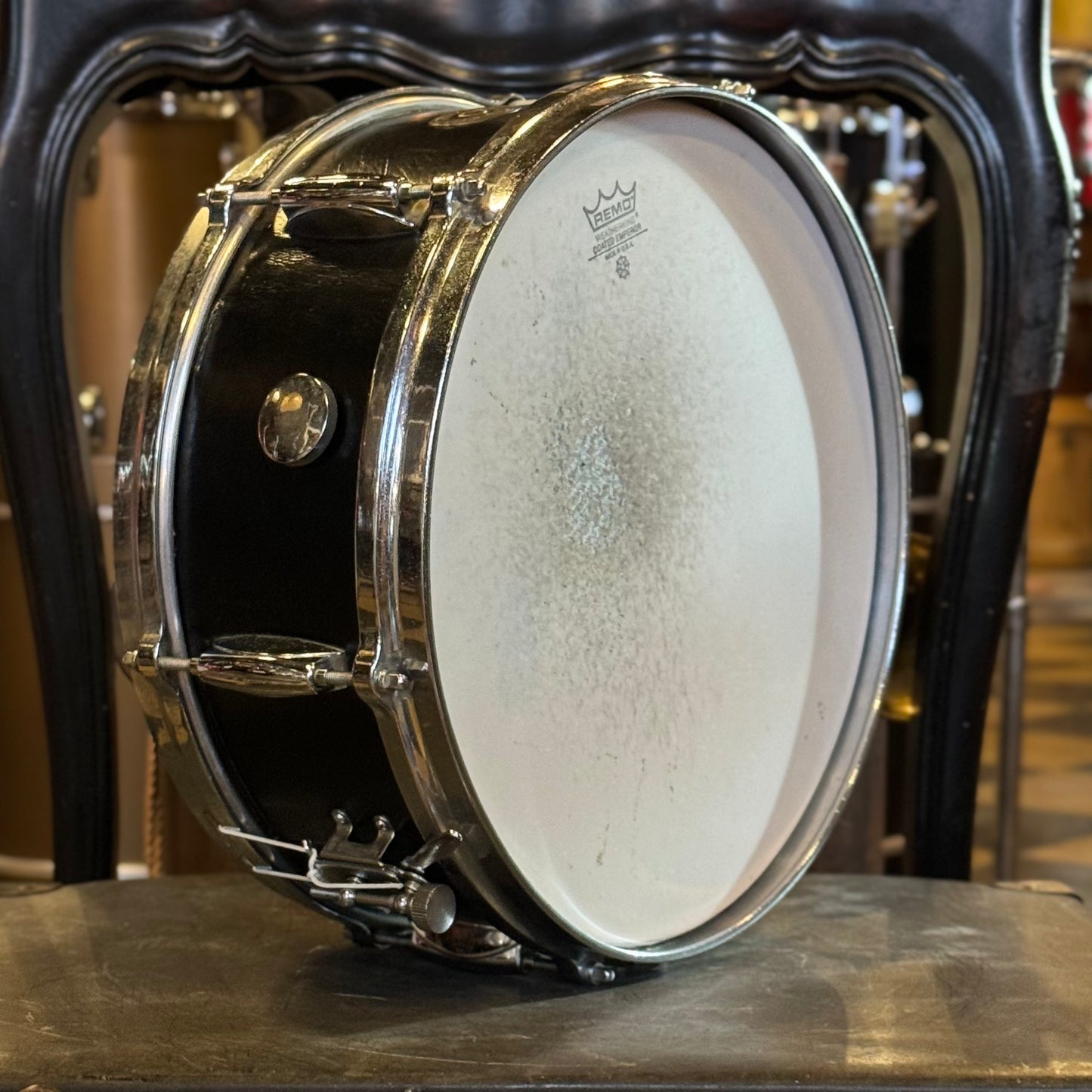 VINTAGE 1960's Gretsch 5.5x14 Round Badge Renown Snare Drum in Faux Leather