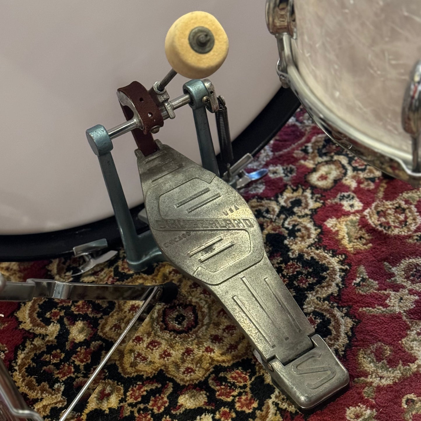 VINTAGE 1970's Slingerland 80n "Buddy Rich Outfit" In White Marine Pearl - 14x24, 9x13, 16x16, 16x16, 5x14