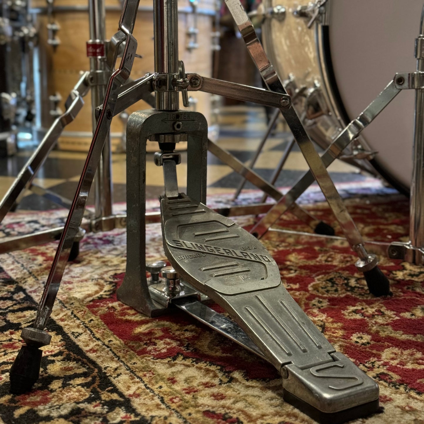 VINTAGE 1970's Slingerland 80n "Buddy Rich Outfit" In White Marine Pearl - 14x24, 9x13, 16x16, 16x16, 5x14