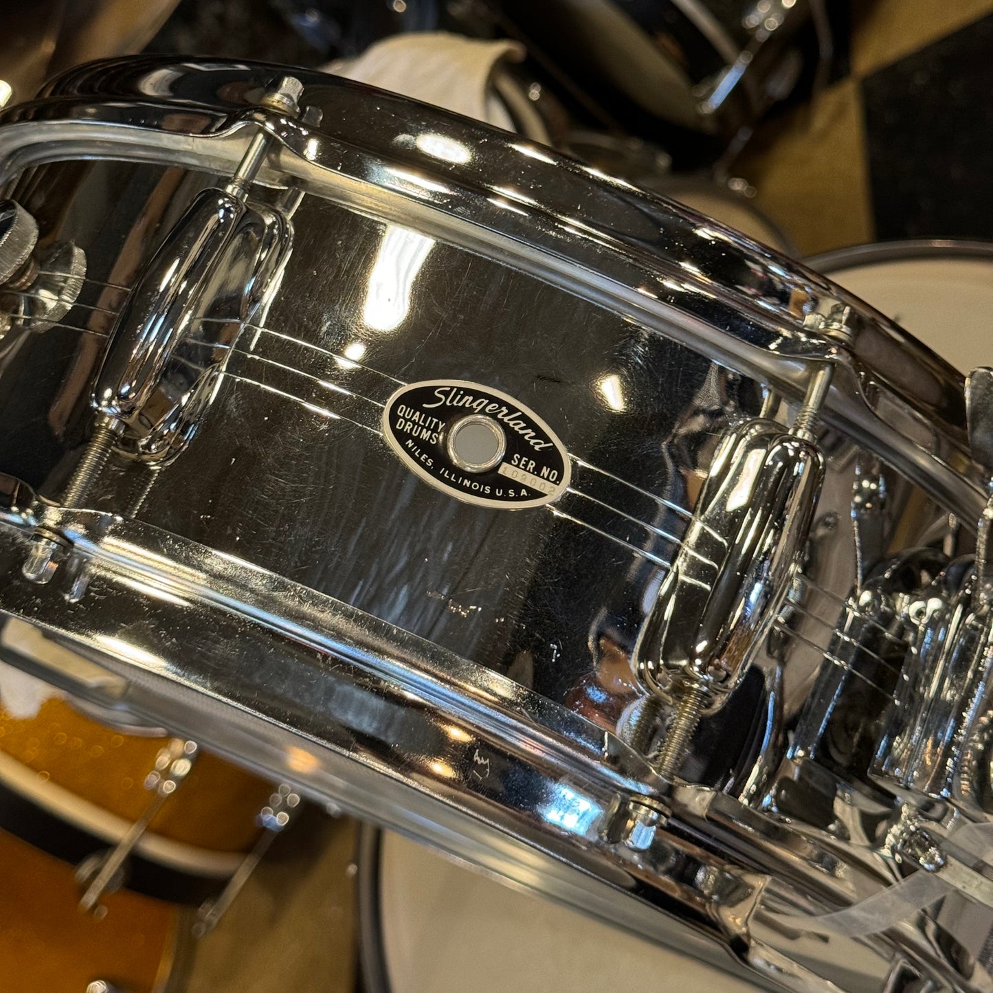 VINTAGE 1970's Slingerland 80n "Buddy Rich Outfit" In White Marine Pearl - 14x24, 9x13, 16x16, 16x16, 5x14